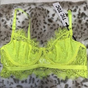 Nelms yellow/green lace bralette